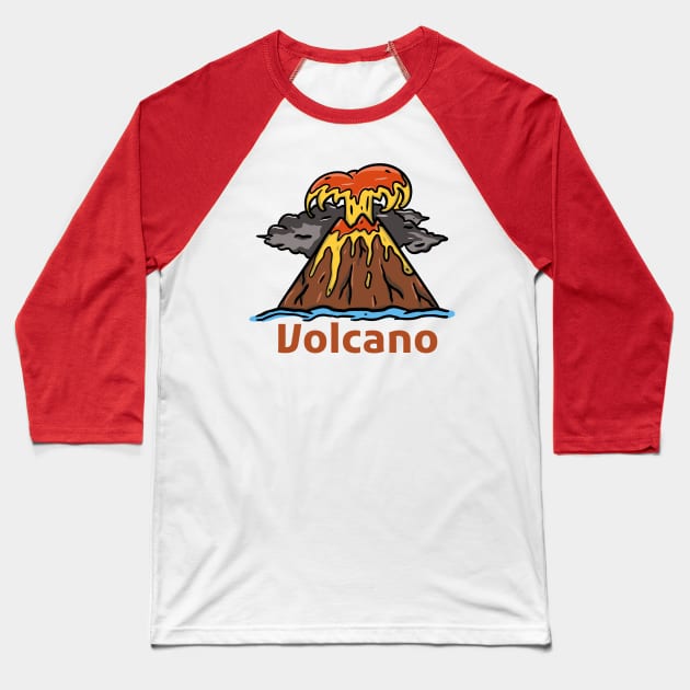 Volcano mountain Baseball T-Shirt by RiyanRizqi